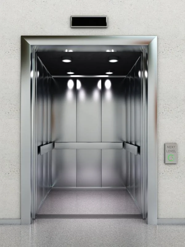 open-silver-elevator